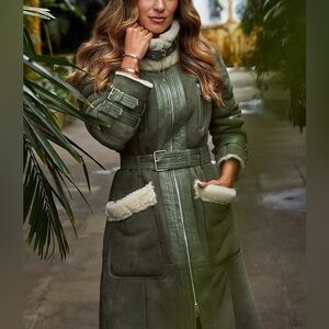 100% 🐑  Sheep Skin Winter Coat Karen Millen Size 6